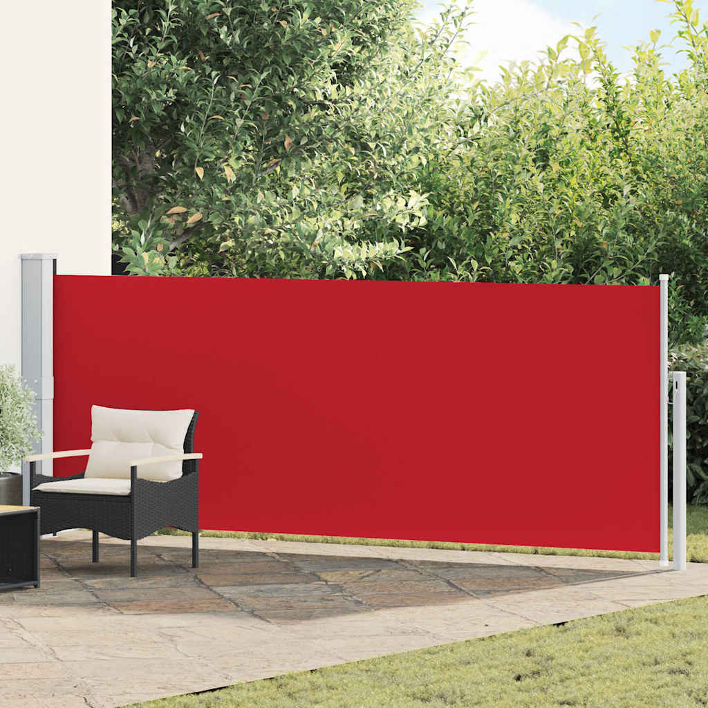 vidaXL Sisäänvedettävä terassin sivumarkiisi 140x500 cm punainen