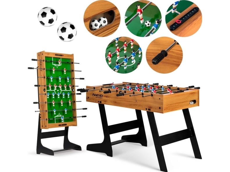 Neo-Sport jalkapallopöytä, puinen 121 x 61 x 80 cm (NS-803)