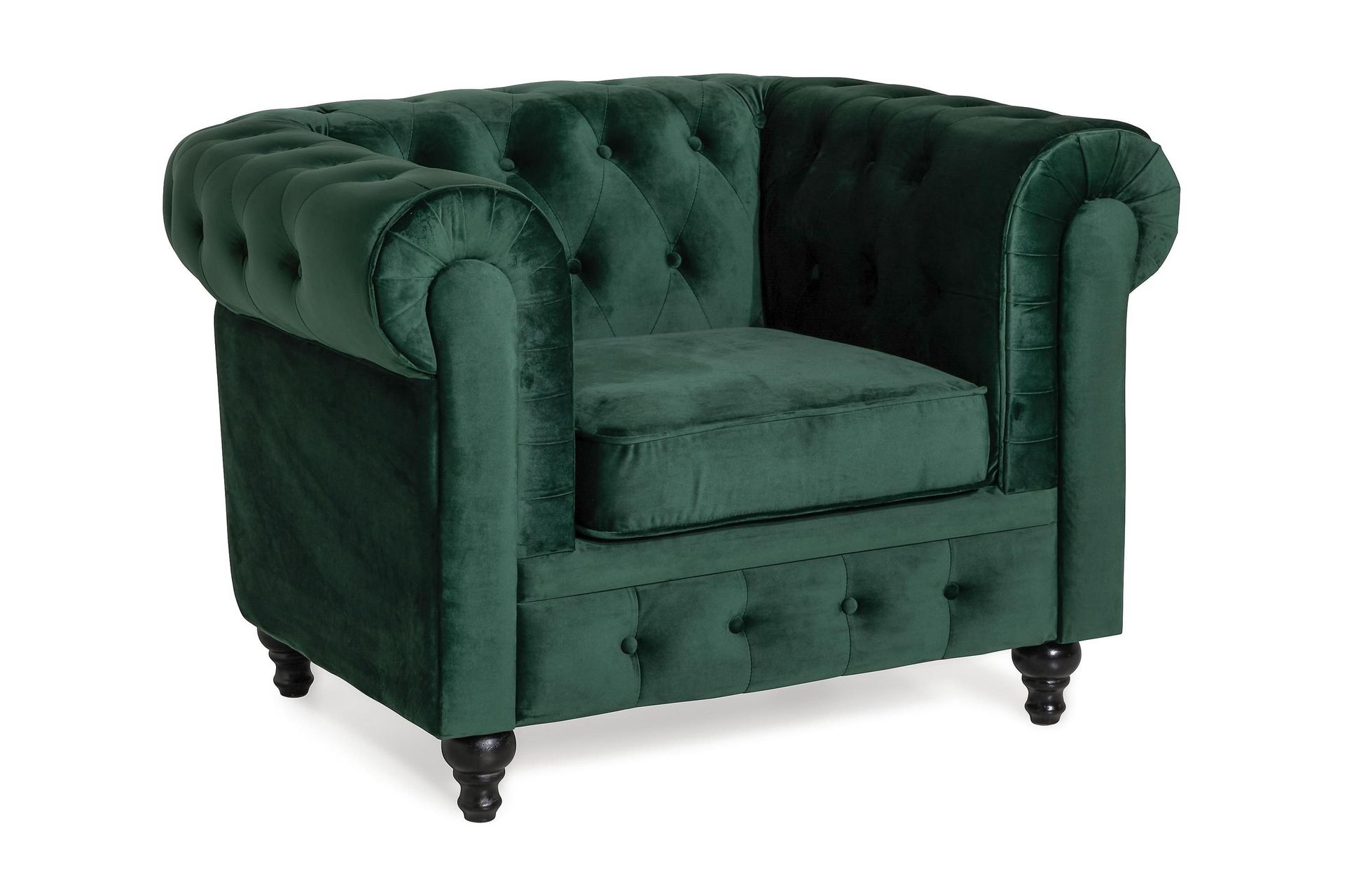 Chesterfield Lyx samettinojatuoli Tummanvihreä