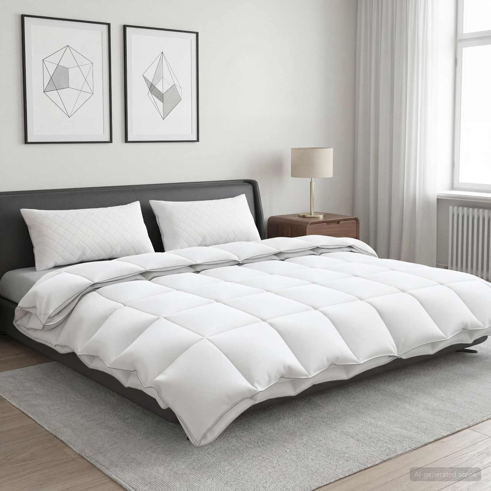 vidaXL Peitto FULDA 220 x 240 cm 4 vuodenaikaa 310 GSM valkoinen